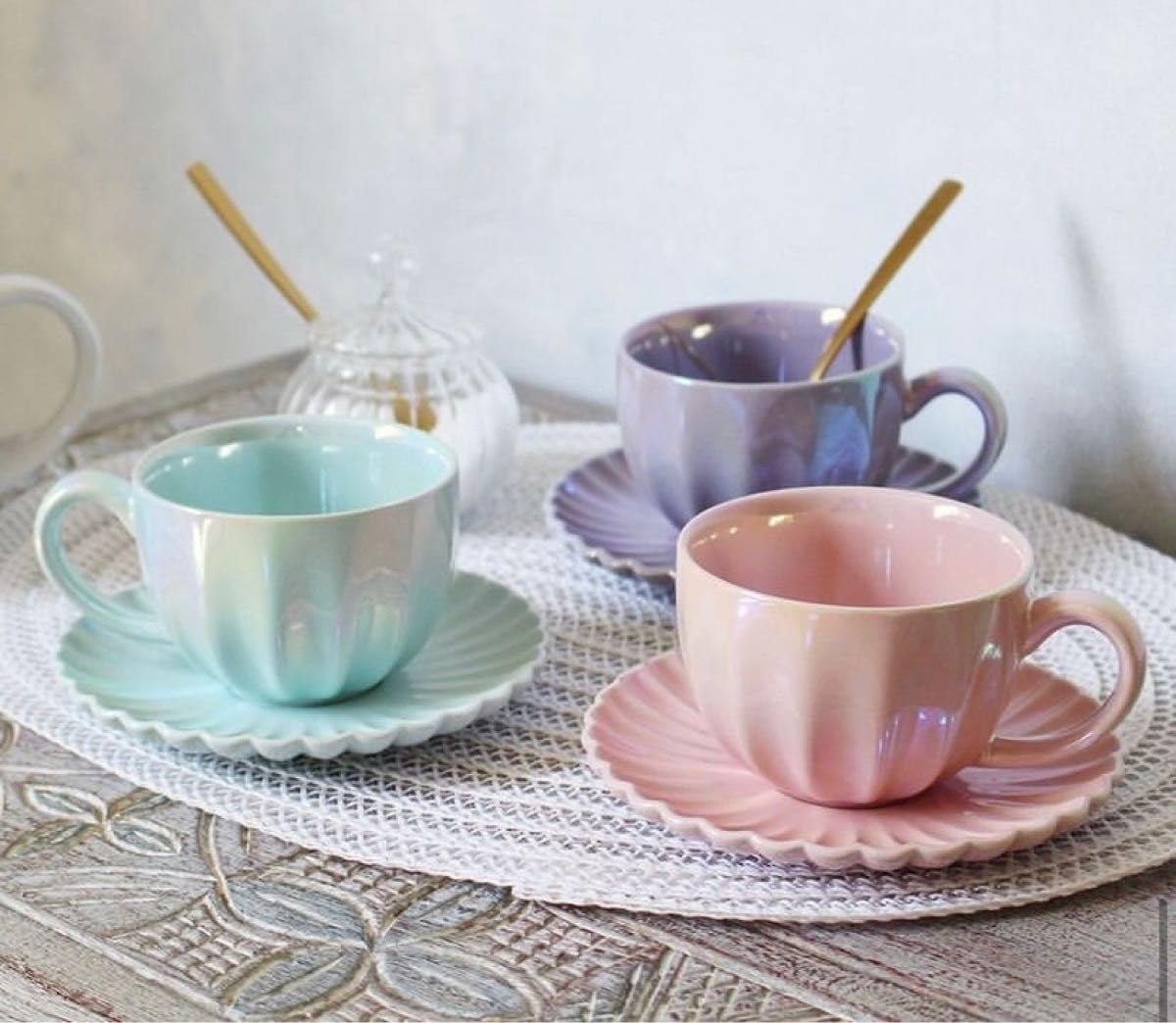 G W Shirtcliffe & Son】 ハーフリブのティーセット 3点 G W