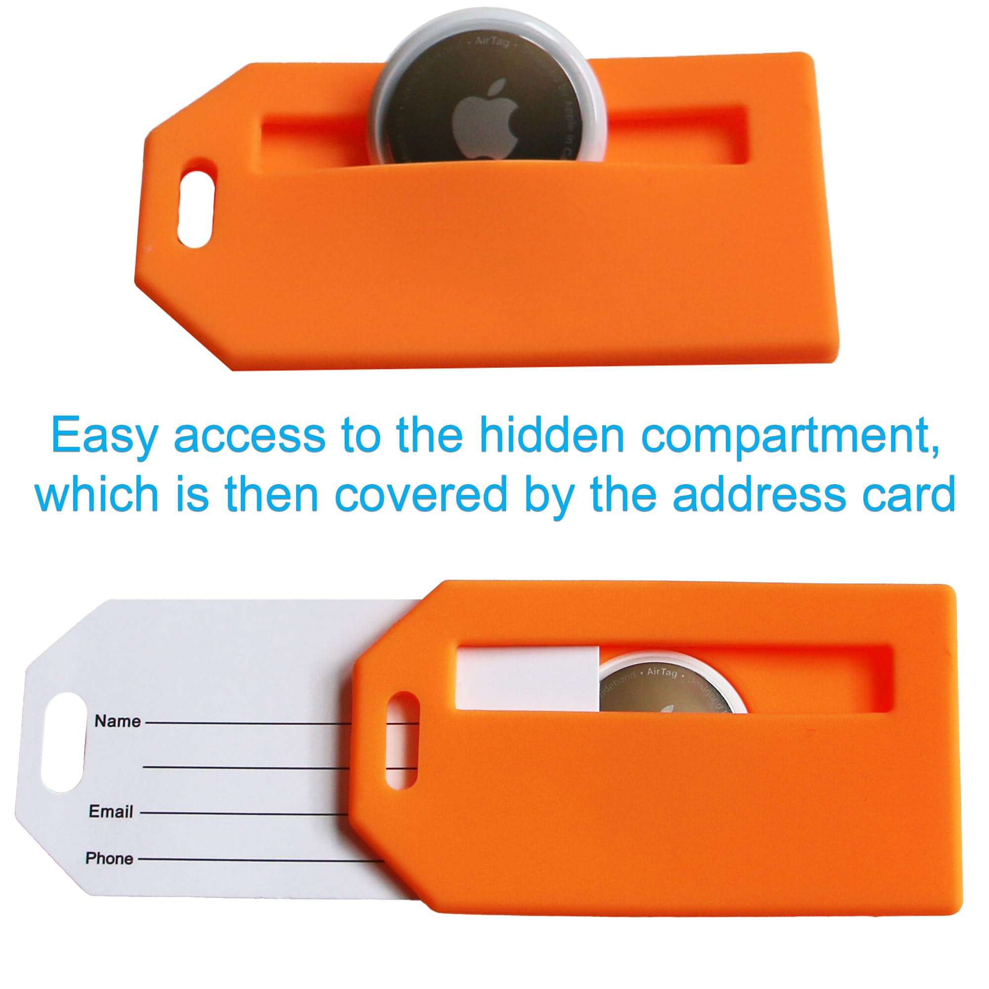 Amazon.com: Luggage Tag with Hidden Compartment for AirTag (1-Pack