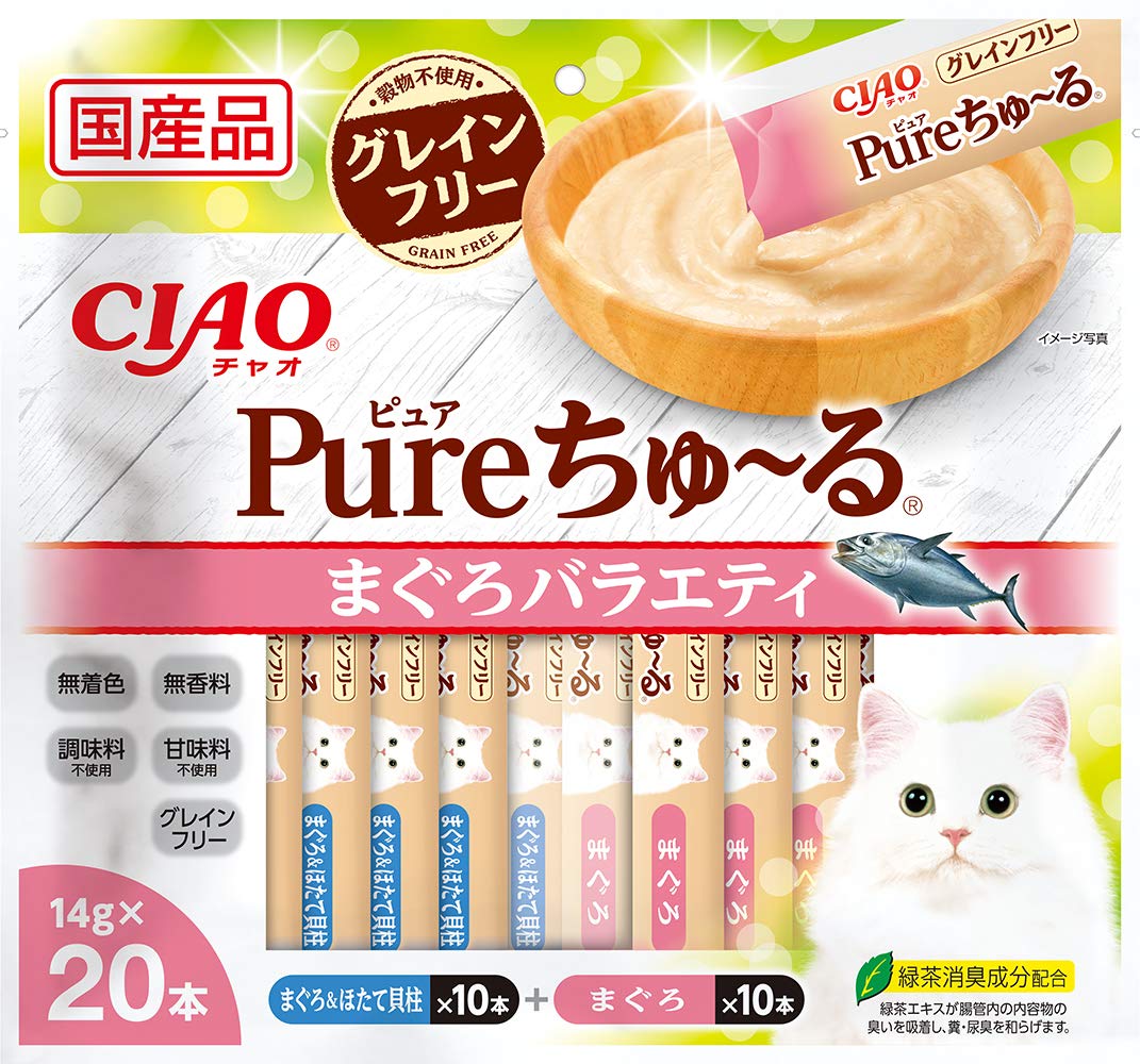 Amazon.co.jp: チャオ (CIAO) ピュアちゅ~る まぐろバラエティ 20本 猫