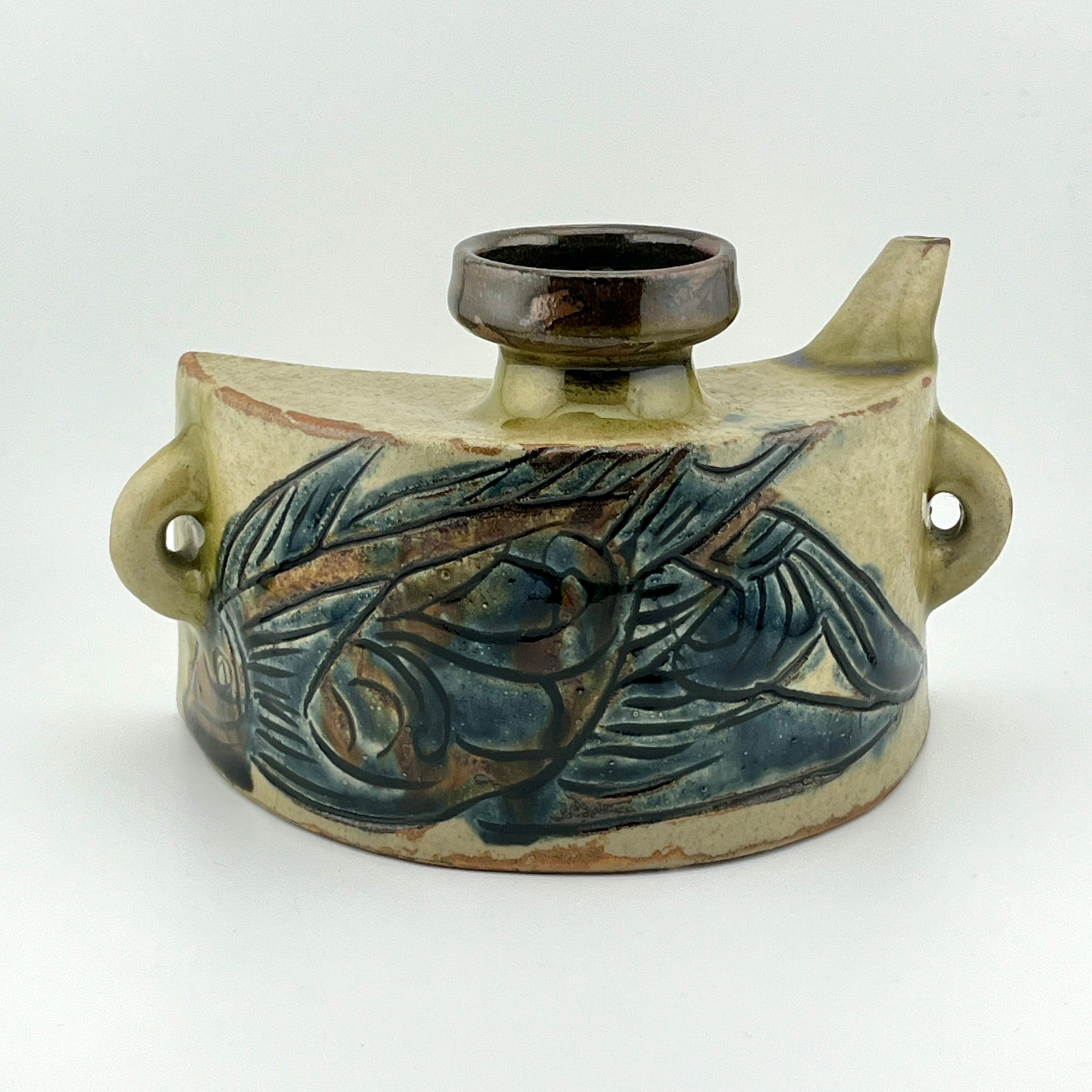 人間国宝 金城次郎 壷屋焼ぐい呑 栞 共箱 美品 やちむん 壺屋焼 人間