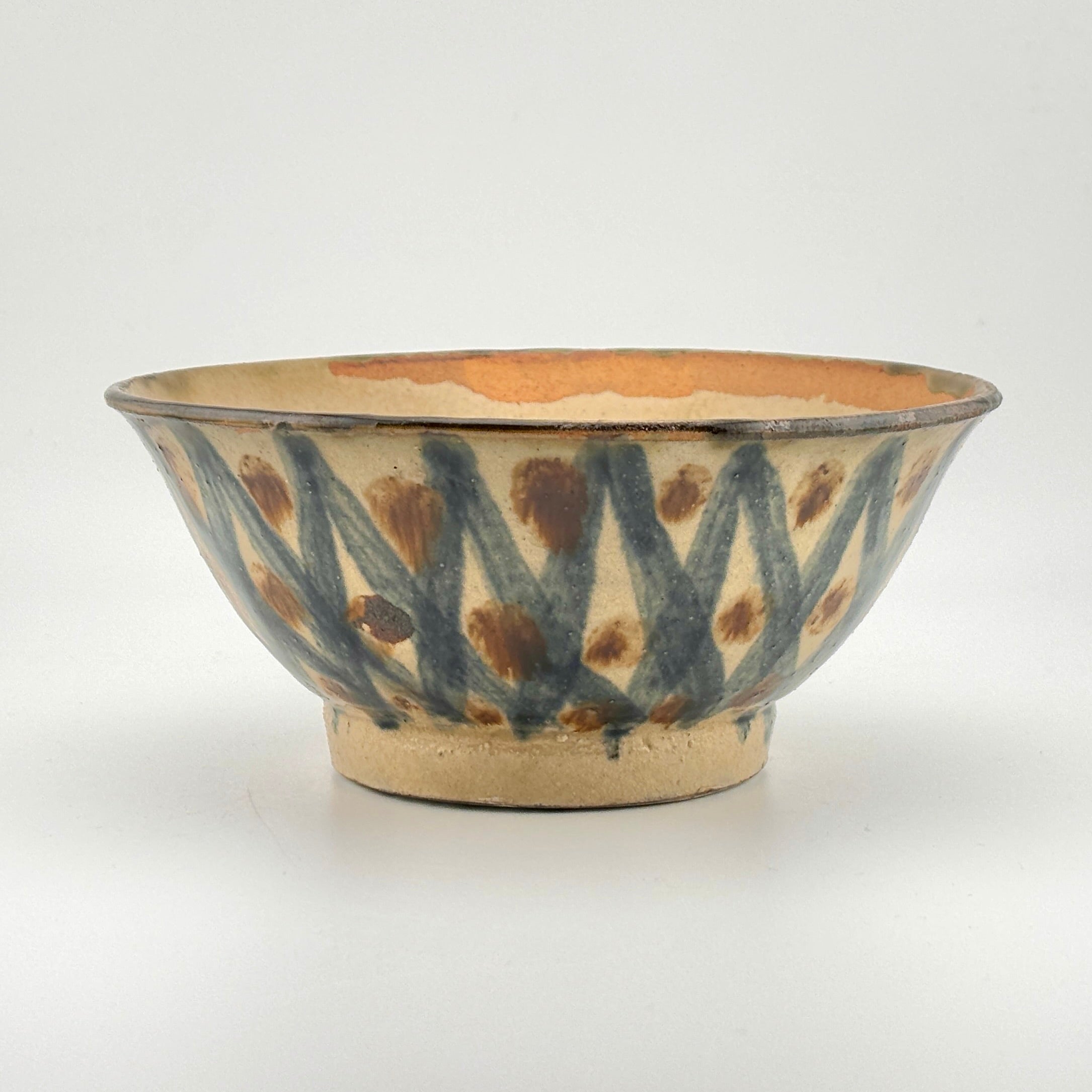 T734 茶碗 『薩摩焼』『割紋様四君子』『玉陶山 幹山 画 与次郎 作