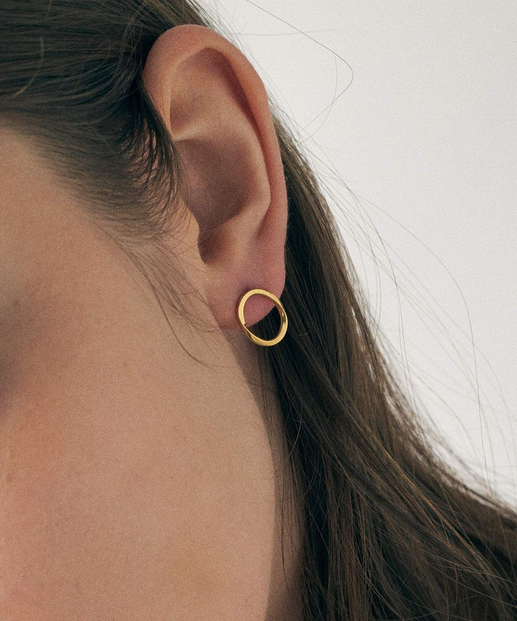 エテ ビジューサークルピアス ete/サークル ビジュー ピアス/イエロー