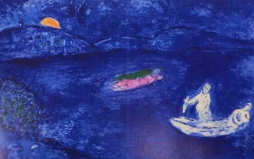 1977年 ホビー・楽器・アート シャガール 版画 Marc Chagall「ダフニス