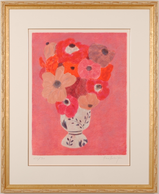 花の絵画をリトグラフの版画で制作したピエール・ボンコンパンの花の絵