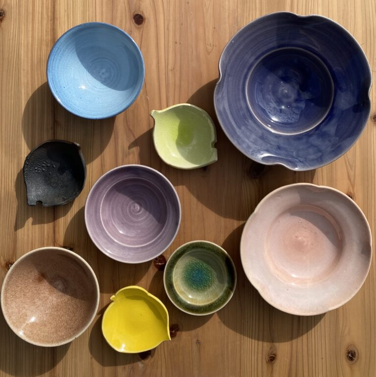 谷本光生 作 伊賀焼 手鉢 共箱付き 陶芸 器 取っ手付き 菓子鉢 美品