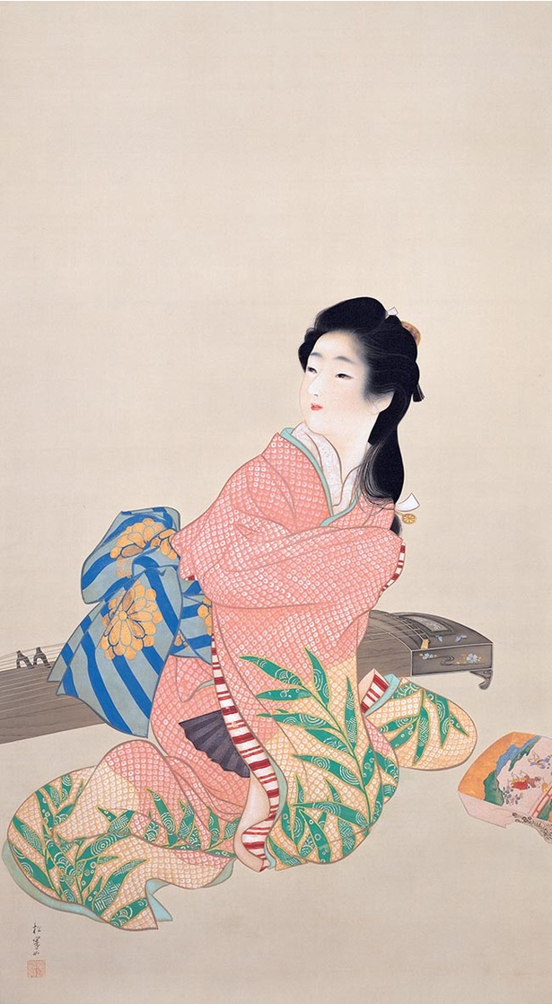 美品 掛け軸 伊東深水筆「銀河祭り」七夕図 美人画 名画 美品 掛け軸