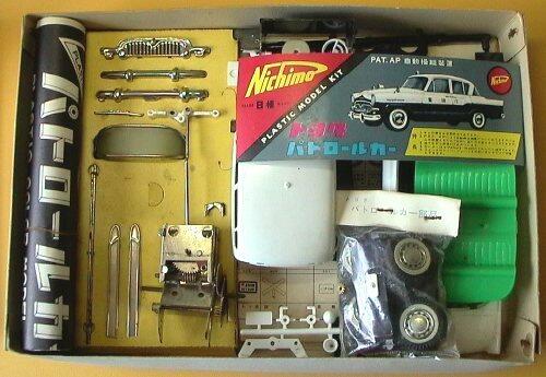 貴重60年以上前 ニチモ ブリキ混成プラモデル 警視庁パトロールカー