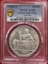 1921-H フランス領インドシナ ピアストル銀貨 PCGS フランス領