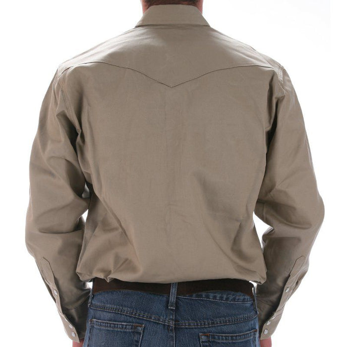Wrangler Khaki Snap Front Work Shirt | Buy Men's Snap Work Shirts