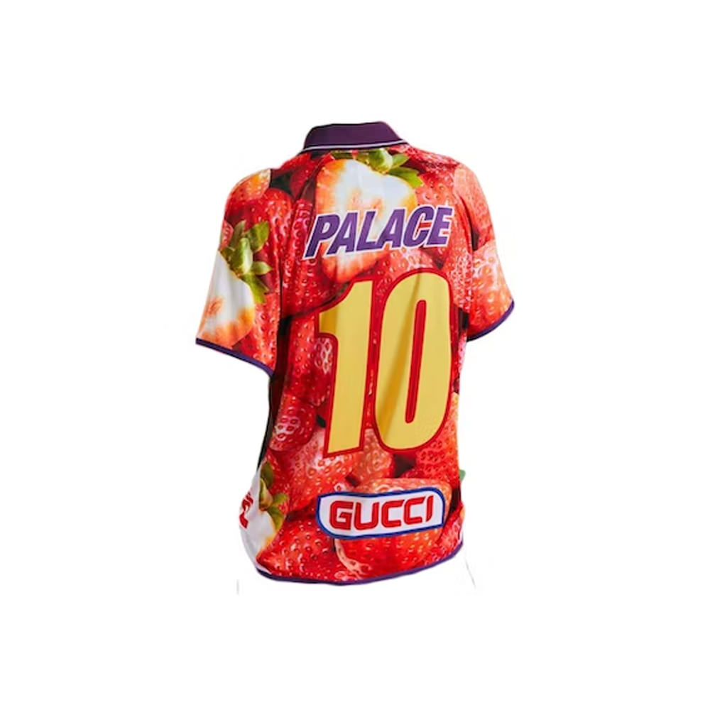 Palace x Gucci Strawberry Print Technical Jersey Football T-shirt
