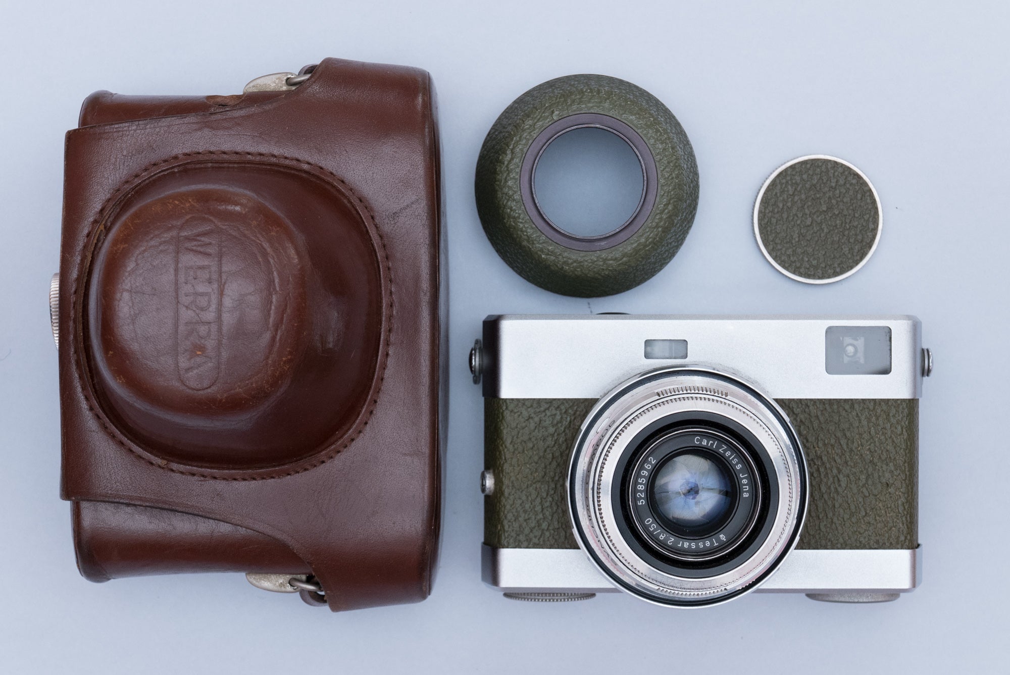 Werra 3 III Olive Rangefinder 35mm Film Camera with Carl Zeiss