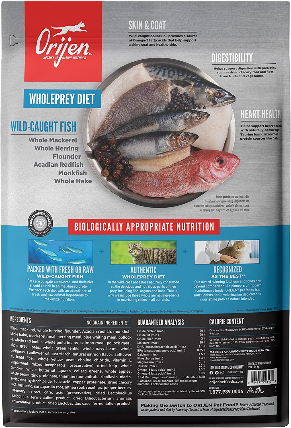 Orijen Six Fish Cat Food | Pet Oasis