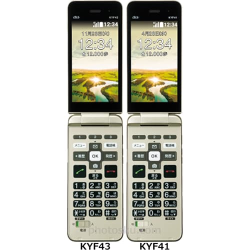 au かんたんケータイ KYF43 シルバー 京セラ かんたんケータイ ライト