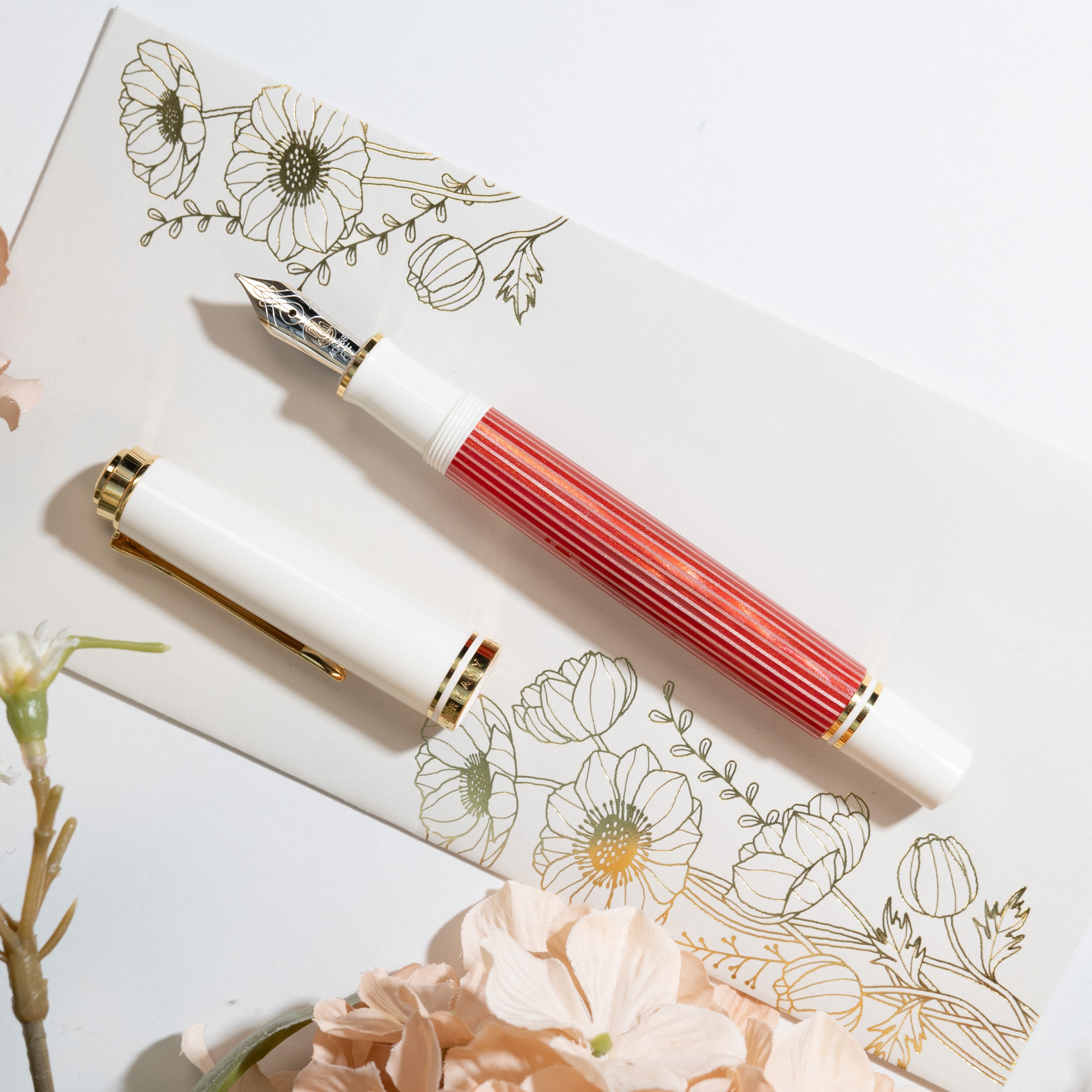 PELIKAN ペリカン 万年筆 スーベレーン M600 レッドホワイト – Poesie文具