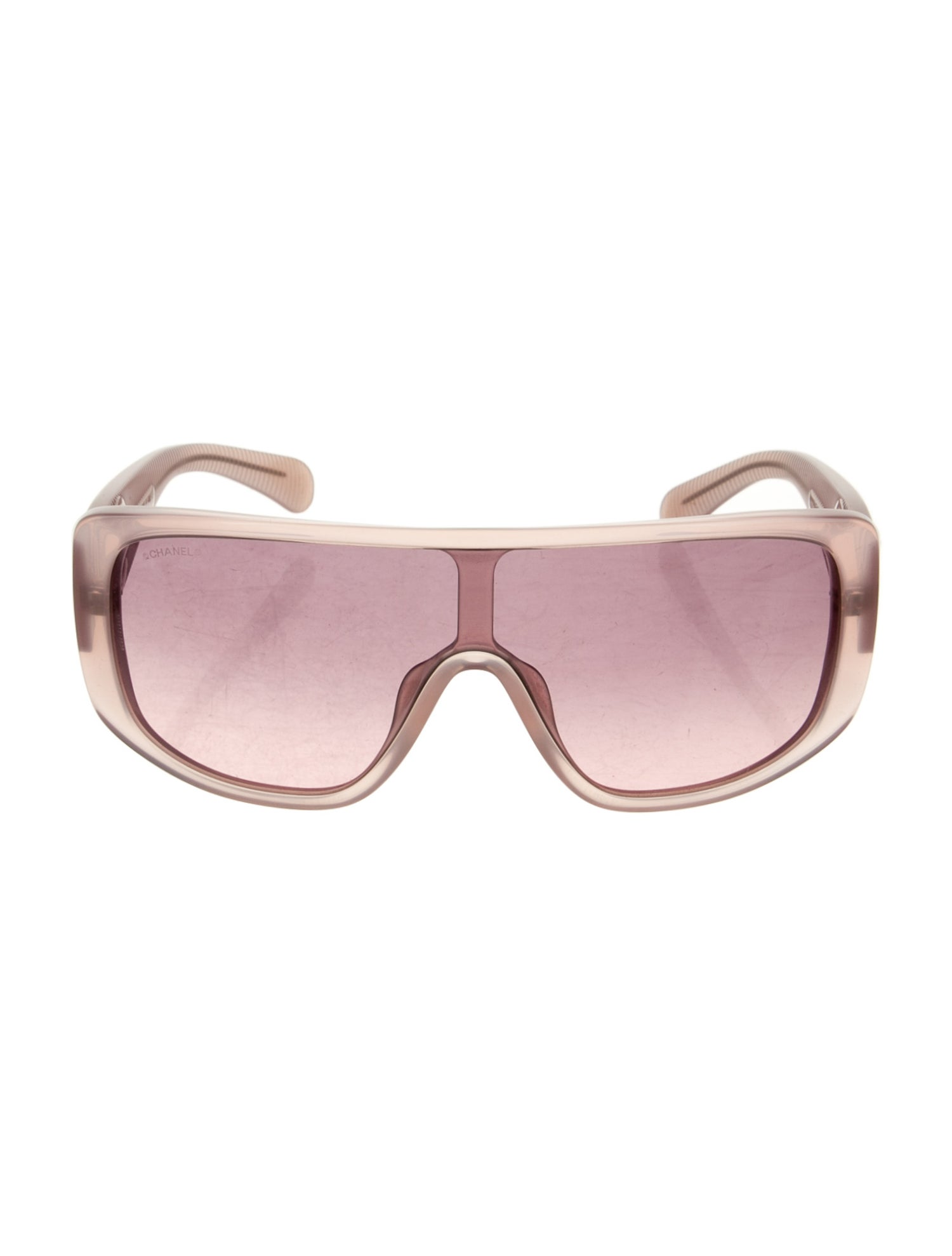 Chanel Interlocking CC Logo Shield Sunglasses - Pink Sunglasses