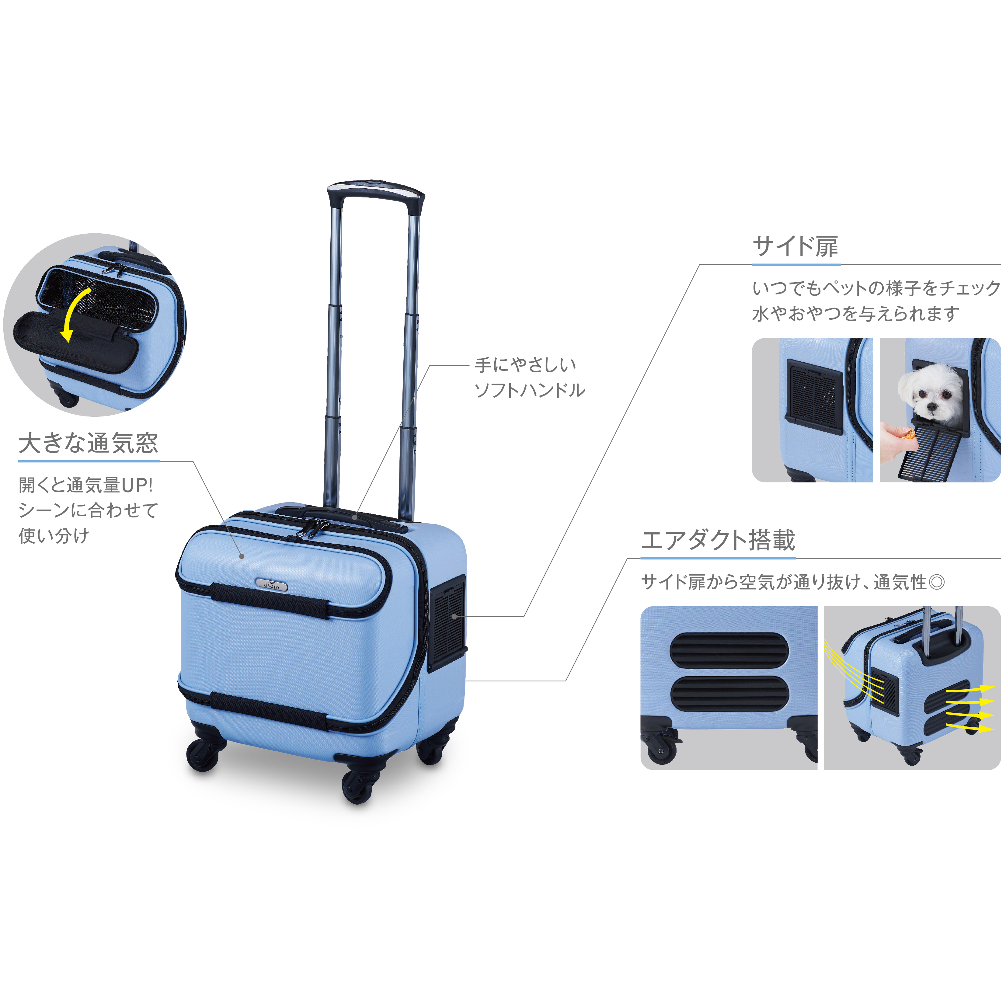 OSOTOキャリー ローラーS スカイブルー | ジェックス株式会社