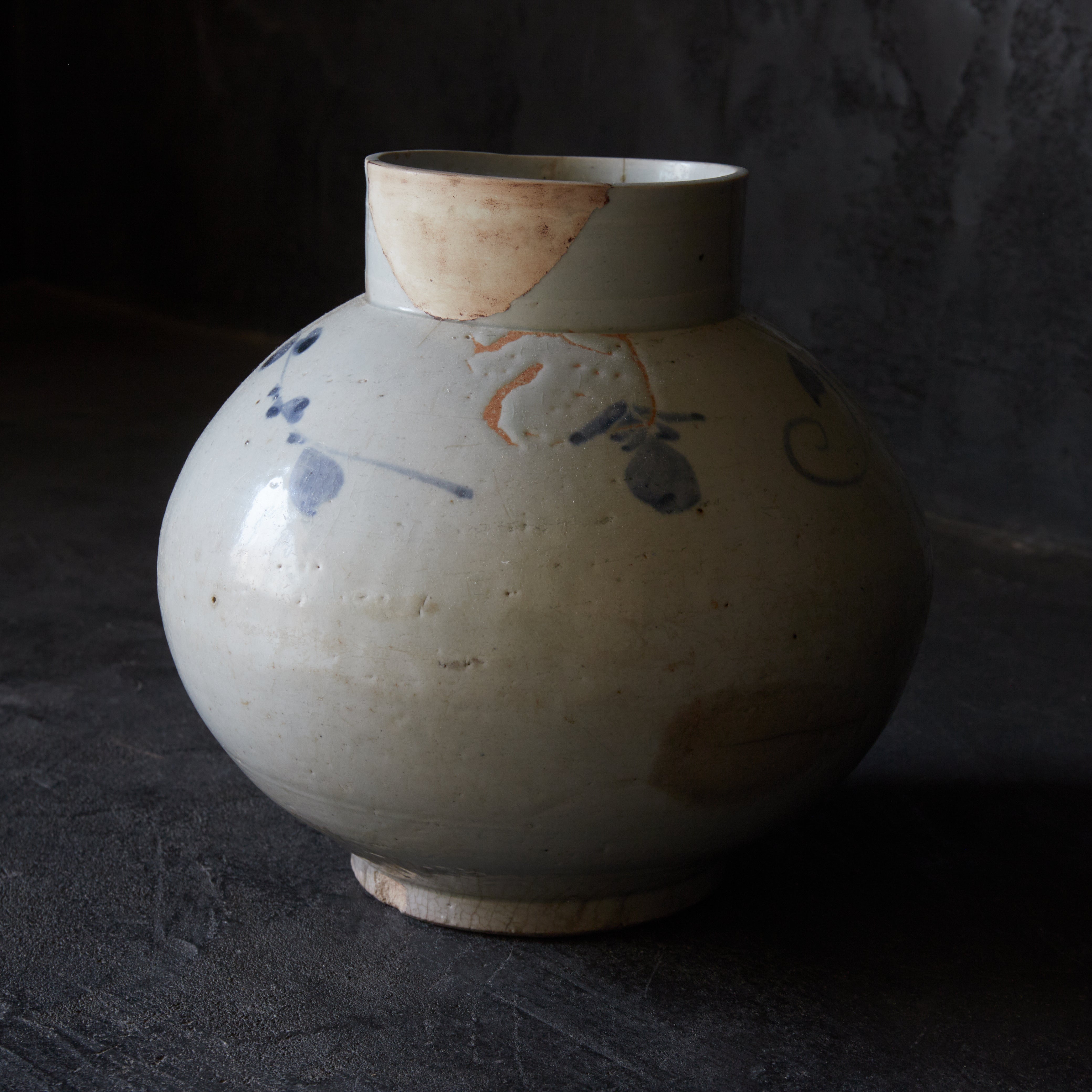 李朝 白磁青花草文壺（1392–1897CE） | 入蘆花（ロカニイル）
