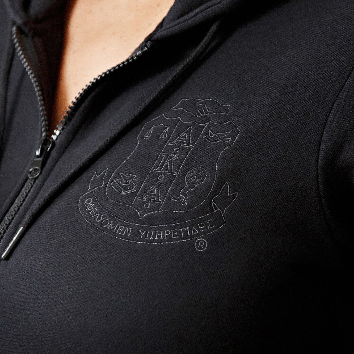 AKA Midnight Embossed Zip Hoodie – RealGreek.com