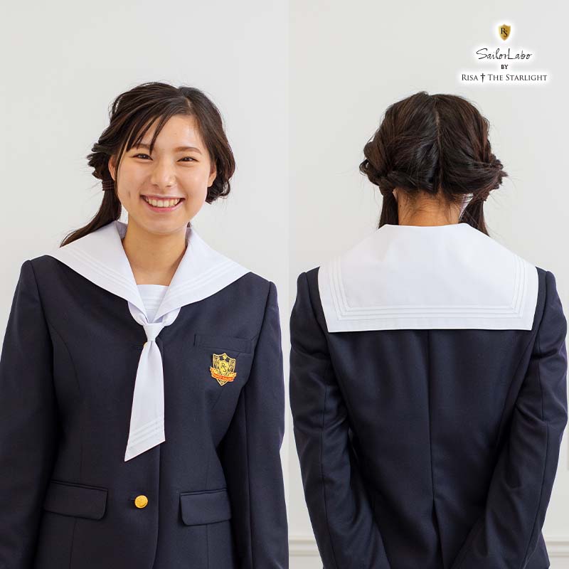 なめらか深型 ホワイト白3本線セーラーえり RISA Milk | 制服通販リサ