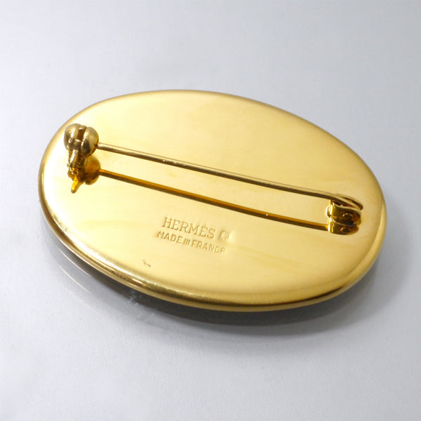 HERMES エマイユブローチ 