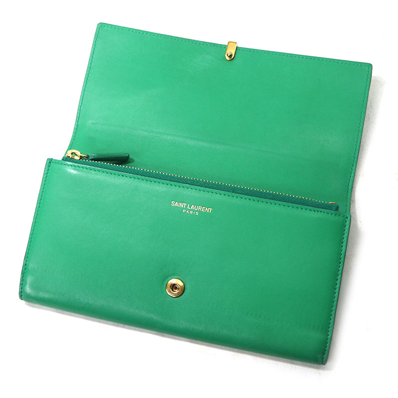 YVES SAINT LAURENT 本革 長財布（グリーン） – Vintage Shop Rococo