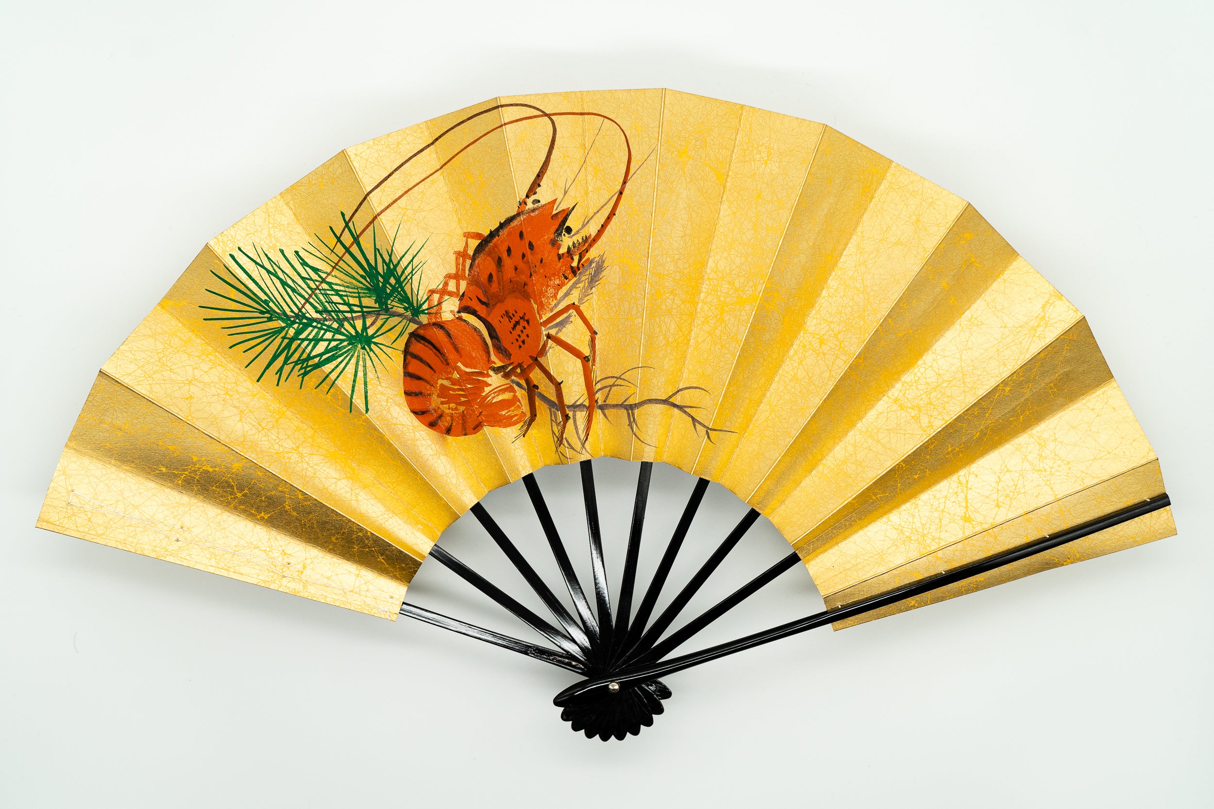 斉白石 海老画扇子 【公式通販】