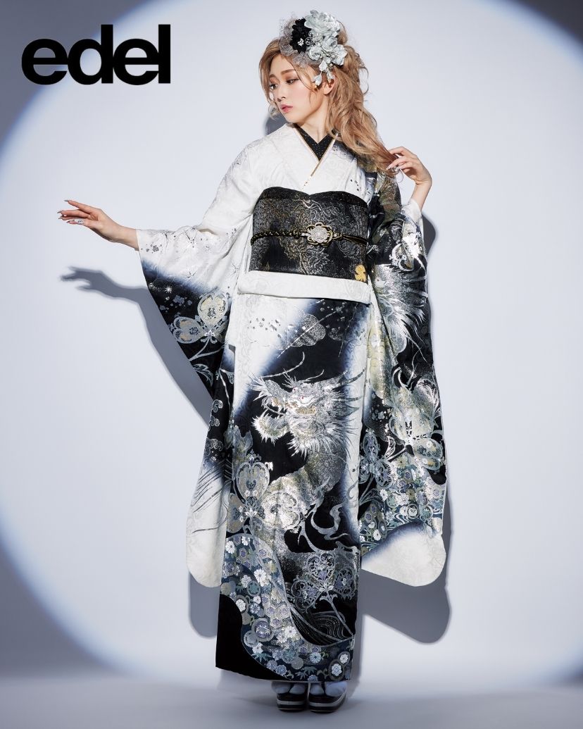 edel スワロフスキー付きシルバー振袖×龍柄｜振袖専門店おりえん