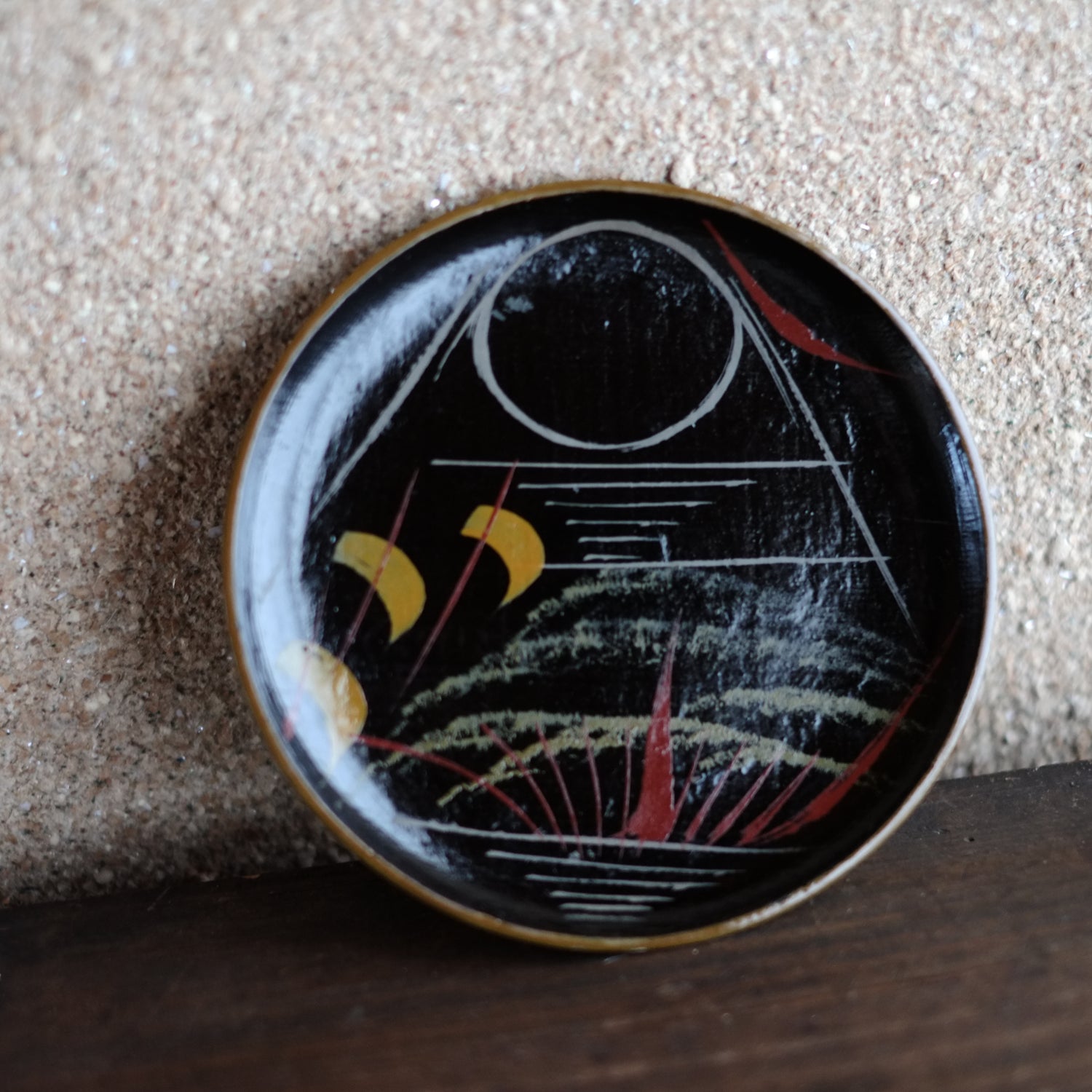 時代 浄法寺塗 色漆絵 平皿 (江戸時代) – 逢季荘