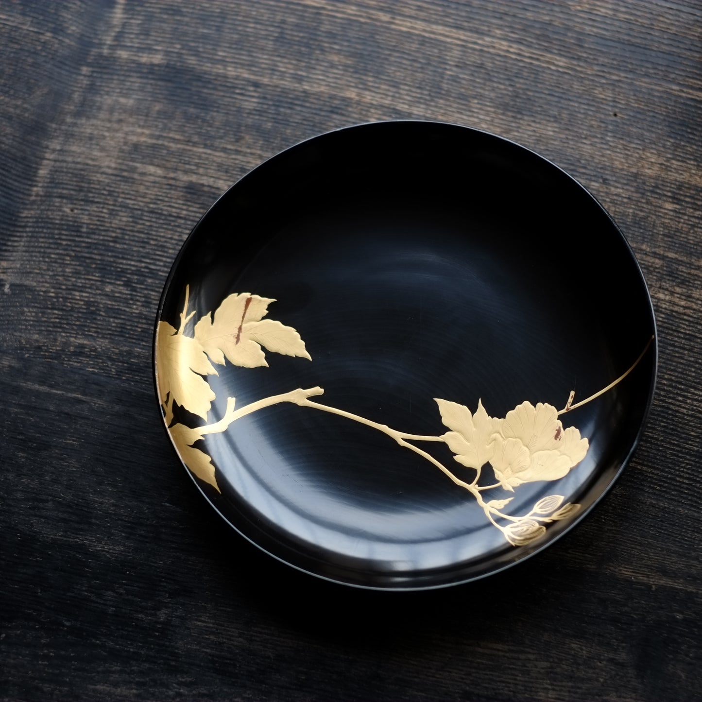 漆塗黒漆朱漆金蒔絵盃十二客時代箱付V6505