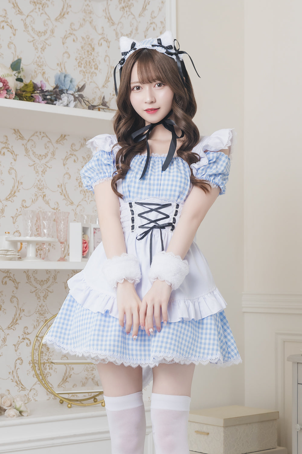 JamsCollection着用》コスプレ ハロウィン メイド リリパレ ギンガム