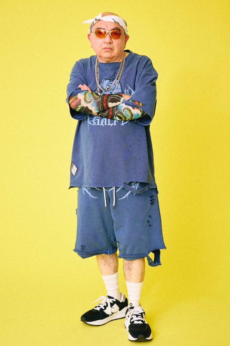 GALFY (ガルフィー)染め染めわんちゃんボロボロ Tee NAVY / ロック