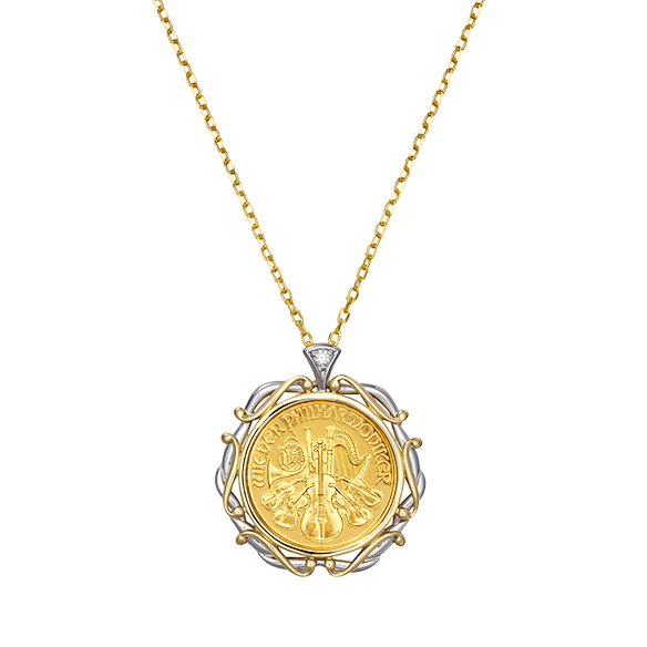 ウィーン金貨ハーモニー 1/10オンス ダイヤモンド ペンダント | 高品質