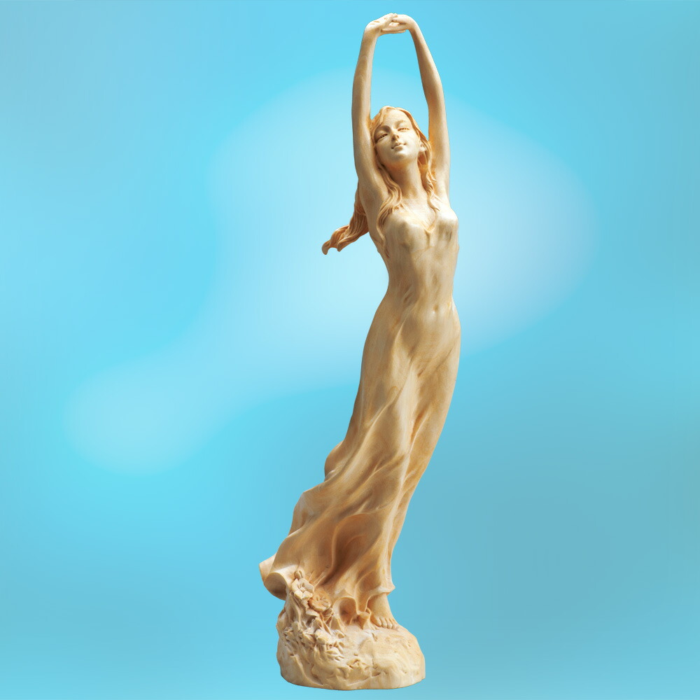 大道寺光弘「透明の時」ブロンズ像 銅像 高36㎝ 女性 洋風 置物 MA43