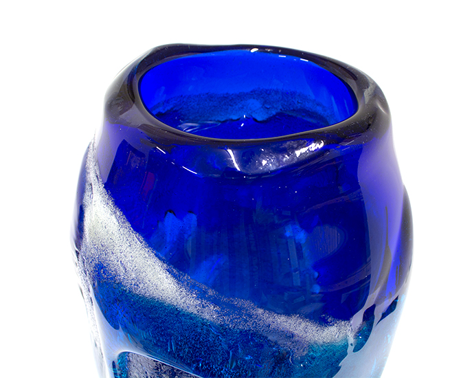 和雑貨 四季彩堂 オンラインショップ / 琉球ガラス 白泡二色巻筒花器