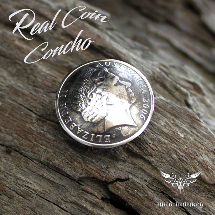 カナダ 1ドル銀貨 エリザベス2世 コイン ピンバッジ 留め具 コンチョ