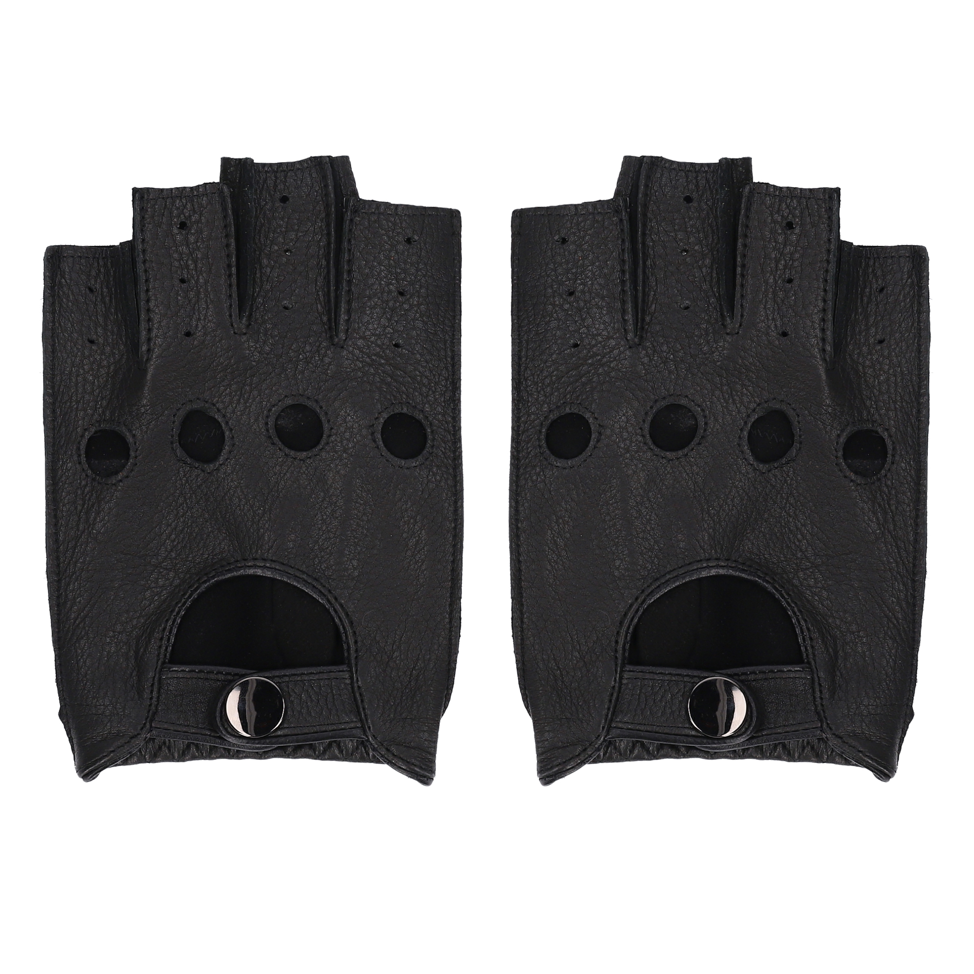 革手袋 メンズ レザーグローブ 半指 指なし 作業用 鹿革 バイク用