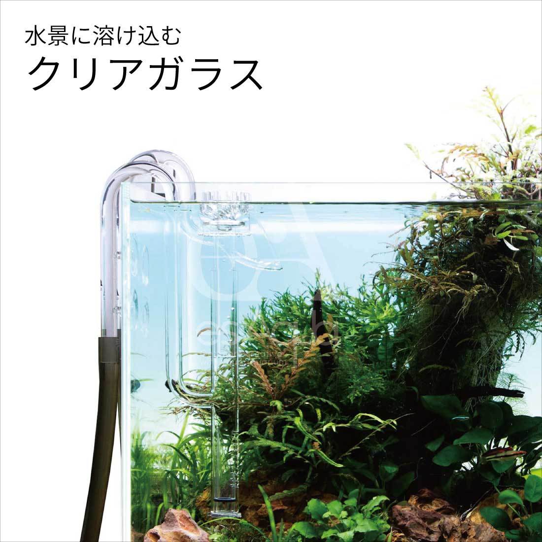 esAqua 水槽 ガラスパイプ【ハイクリアガラス採用】13mmスキマー入水