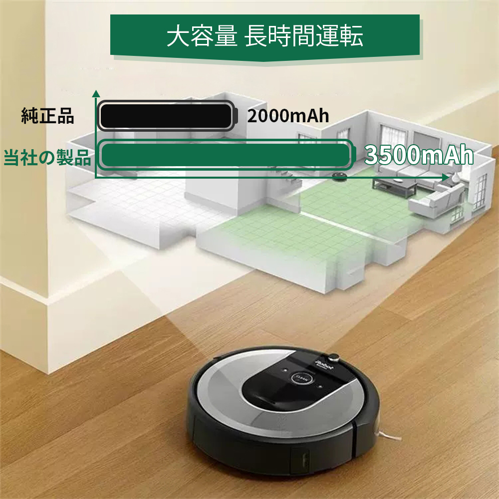 iRobot ルンバ i7 バッテリー 3200mAh 互換用 交換バッテリー 4624864