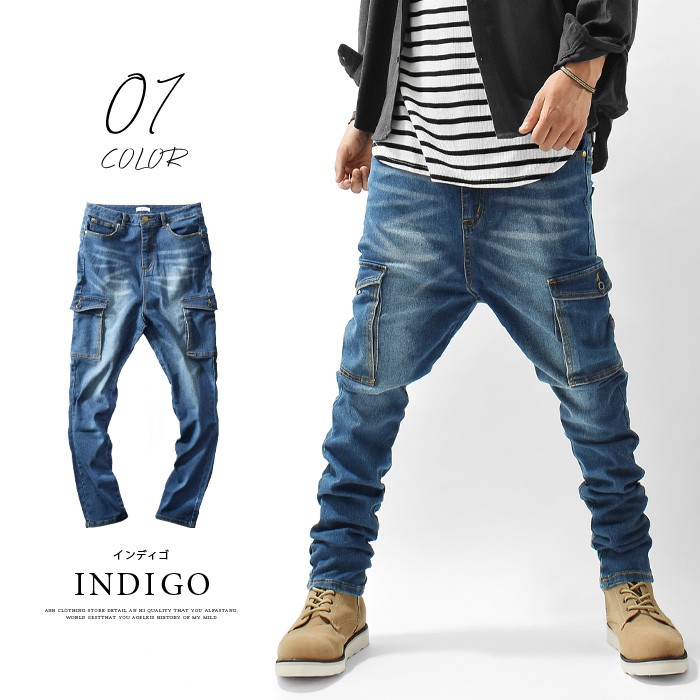 サルエルパンツ メンズ サルエルデニム デニム パンツ カーゴパンツ