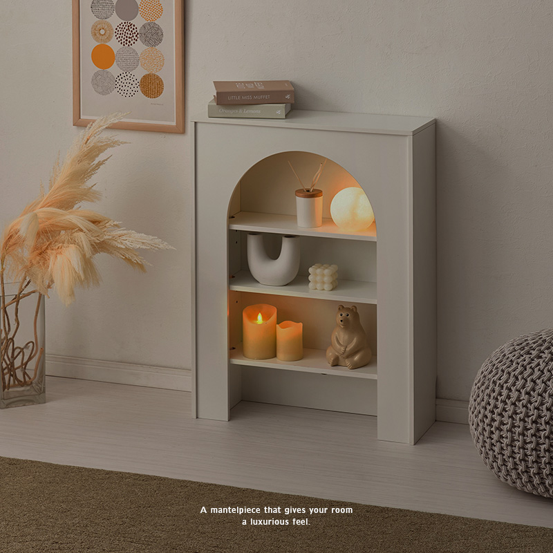 シンプル 可愛い マントルピース 幅60 完成品 木製 収納 アンティーク