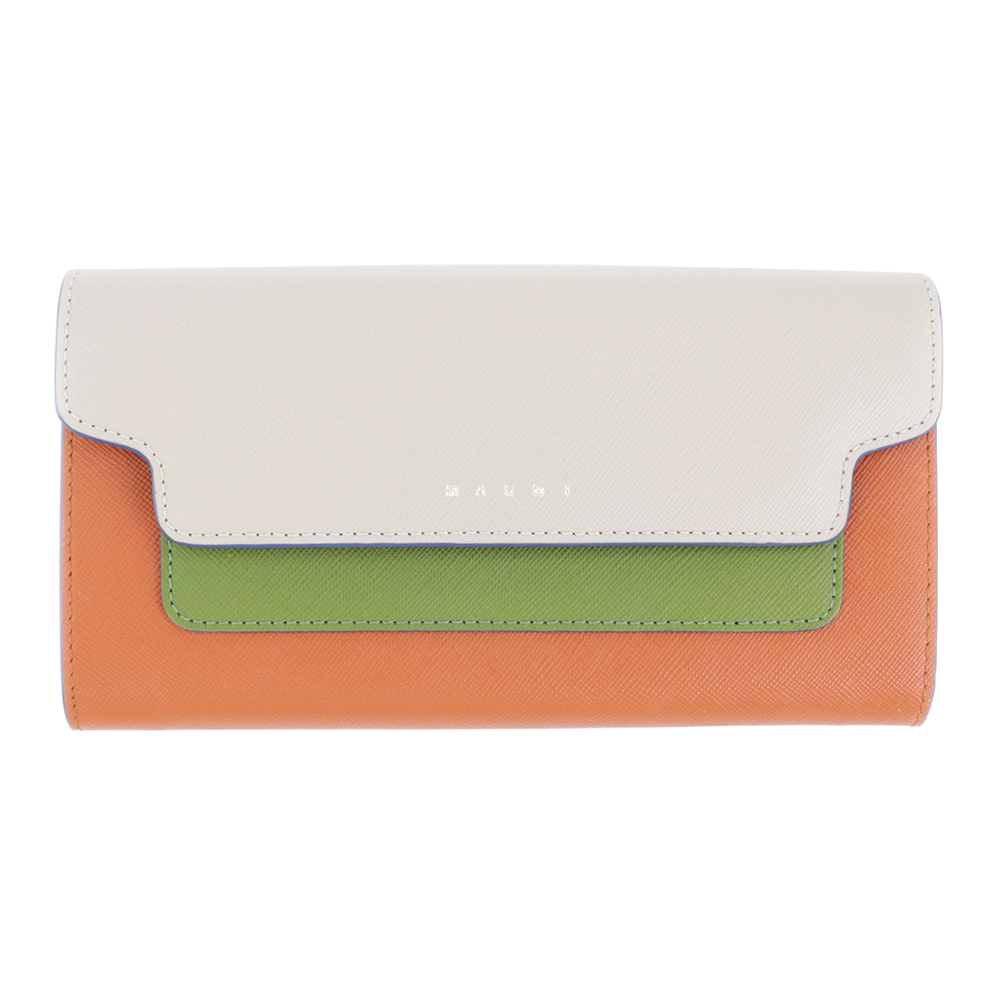 MARNI（マルニ） 財布 長財布 二つ折り バイカラー レザー 本革 ダブル