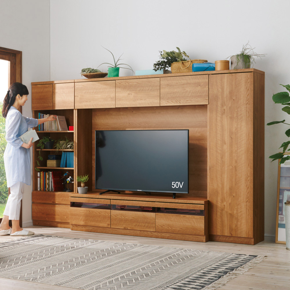 dinos（ディノス） テレビ台 幅159.5高さ166.5cm 【天然木調ハイバック