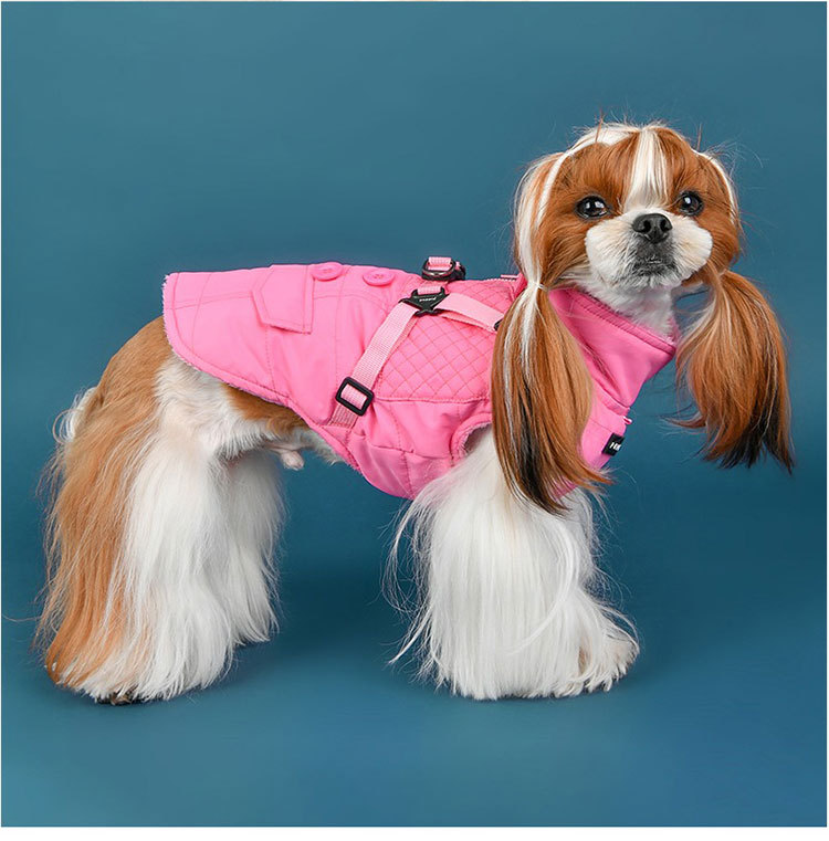 Puppia（パピア） 犬服 ハーネス一体型ジャケットコート 裏地フリース