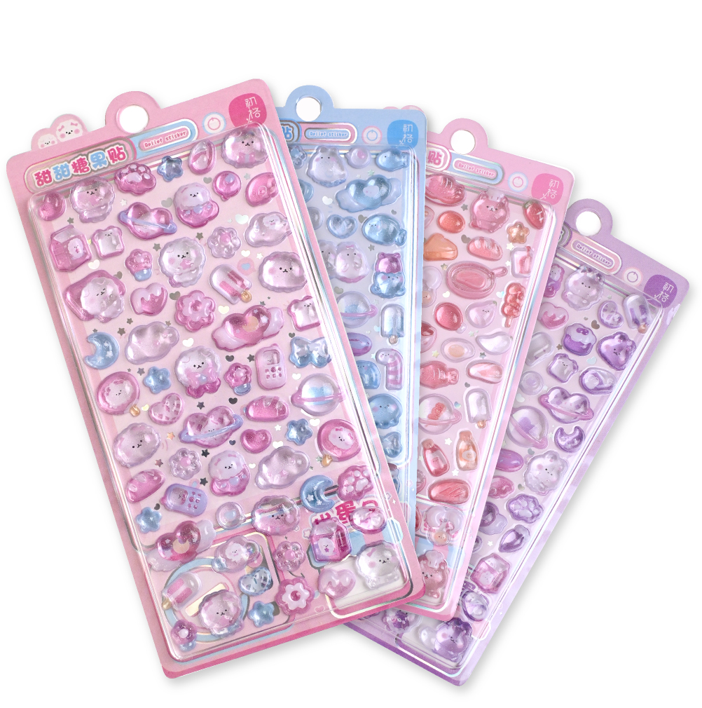 シール ボンボン 樹脂 ぷっくり ぷくぷく 3Dシール おしり かわいい