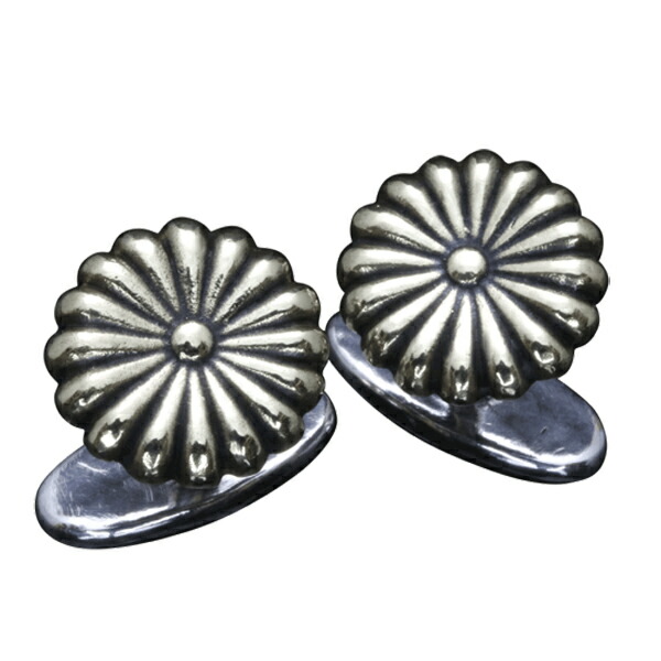 龍頭 菊紋 カフス シルバー カフスボタン カフリンクス メンズ