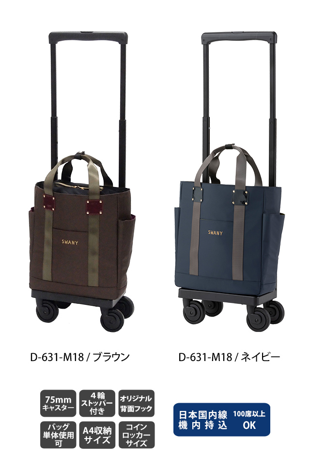 SWANYキャリーバッグ ダークブラウン 未使用品 SWANY(スワニー