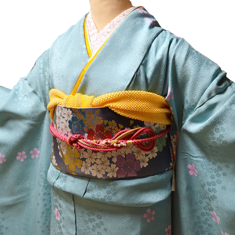 京友禅 正絹 振袖 水色 成人式 ふりそで 購入 販売 : 部坂呉服店