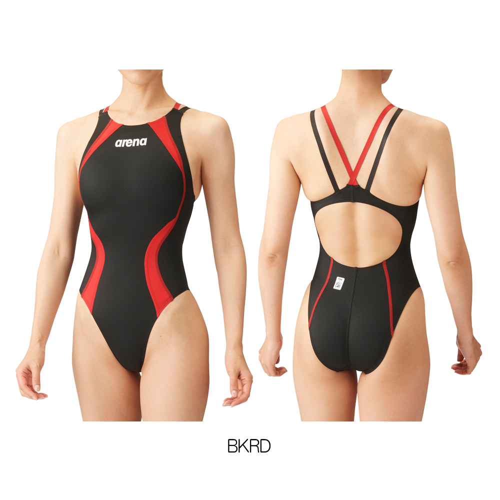 3□arenaアリーナ□白パイピングツルツルトレーニング水着Mサイズ 記名