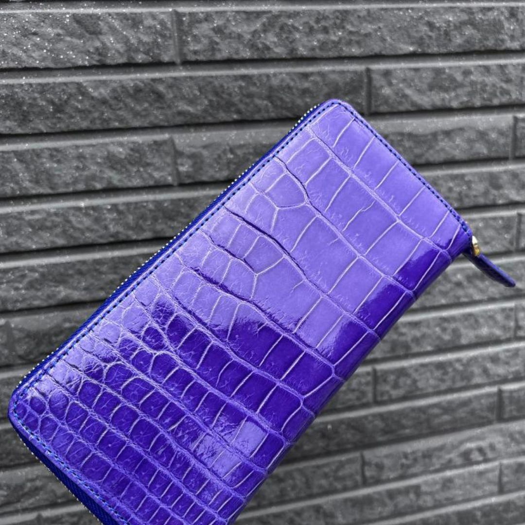 クロコダイル 財布 パープル ラベンダー No505 シャイニングクロコ
