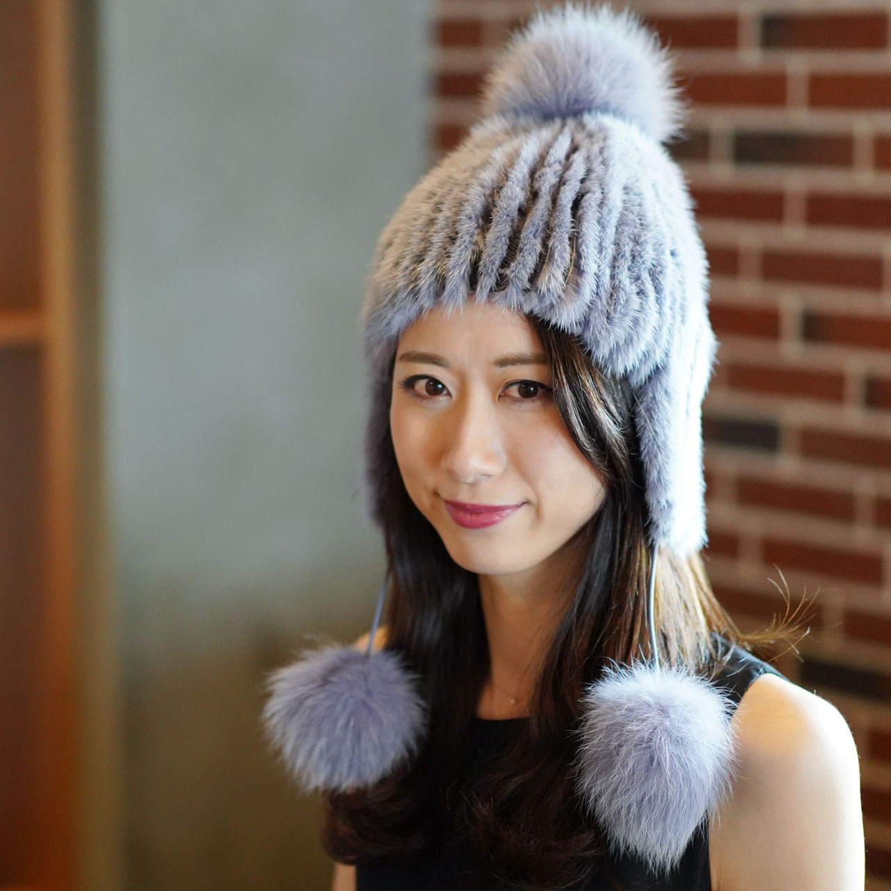 sankyo shokai（三京商会） ミンク ファー ボンボン付き 帽子